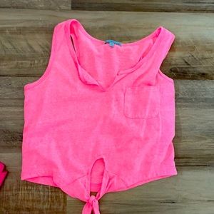 Neon pink crop top